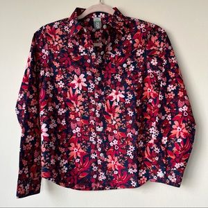 Stio Floral Harkin Button Snap Front Shirt Size 10